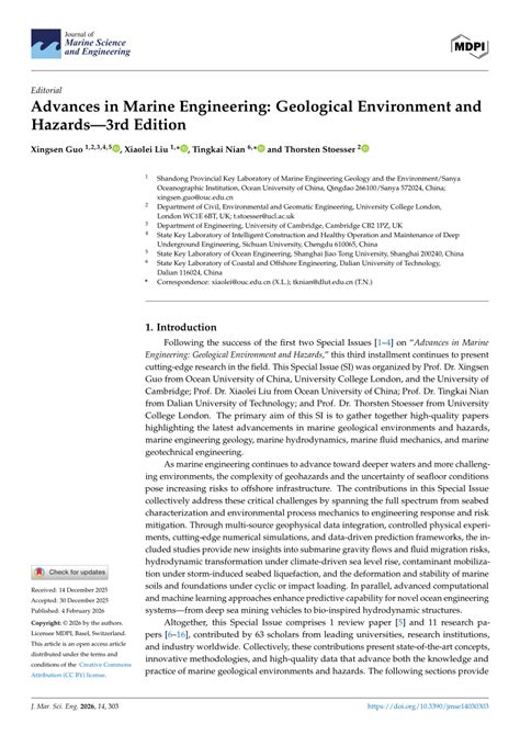 Advances in Marine Engineering: Geological Environment and ... - MDPI - raincitystudios.com