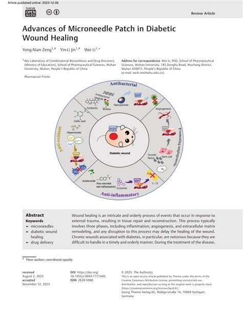Advances of Microneedle Patch in Diabetic Wound Healing - muktibox.com