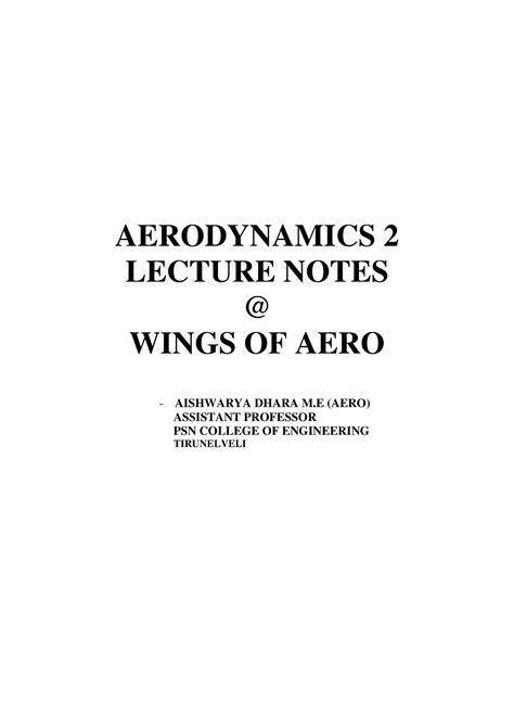 AE6503 Aerodynamics II