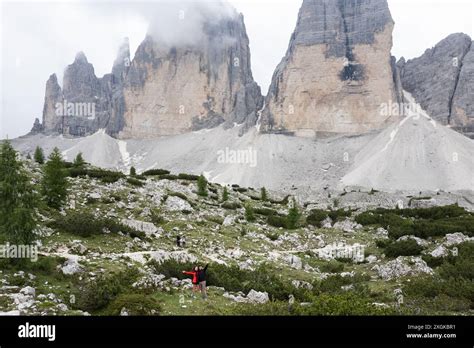 Aerial drone view of the famous Tre Cime di Lavaredo with ... - Alamy - wintechmobiles.com