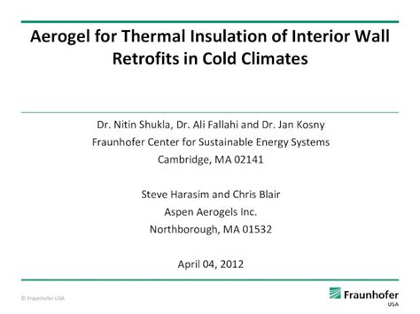 Aerogel for Thermal Insulation of Interior Wall Retrofits in Cold Climates - wintechmobiles.com
