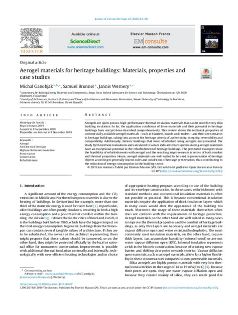 Aerogel materials for heritage buildings: Materials, properties and ... - wintechmobiles.com