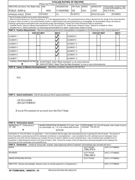 AF FORM 860A PDF