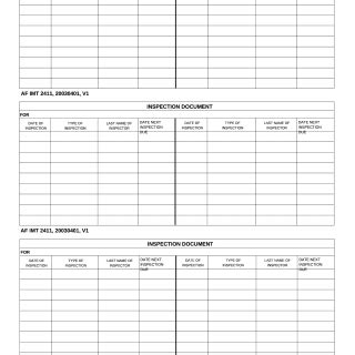 AF Form 2411 Inspection Document Forms Docs 2023