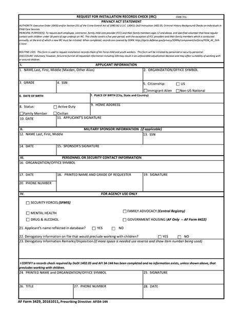 AF Form 3429 Download Fillable PDF or Fill Online Request for