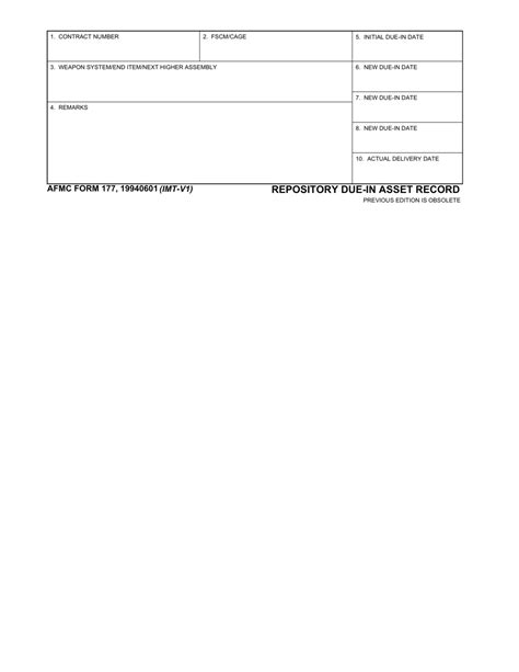 AFMC Form 177 Download Fillable PDF or Fill Online Repository DueIn