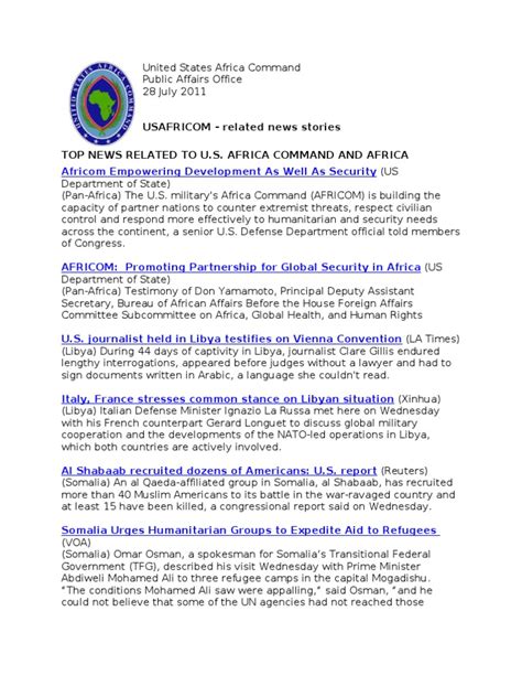 AFRICOM Related Newsclips 20 April111