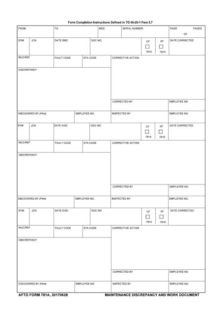 AFTO FORM 781A PDF