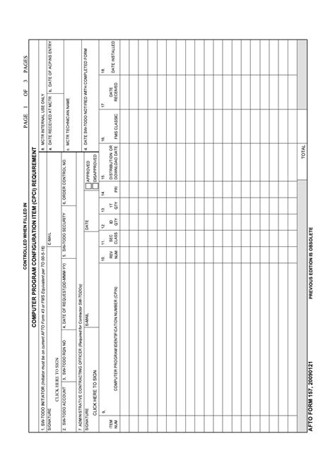 AFTO Form 157 Fill Out, Sign Online and Download Fillable PDF