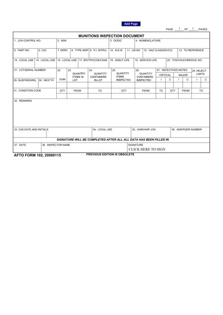 AFTO Form 265 Download Fillable PDF or Fill Online Operational
