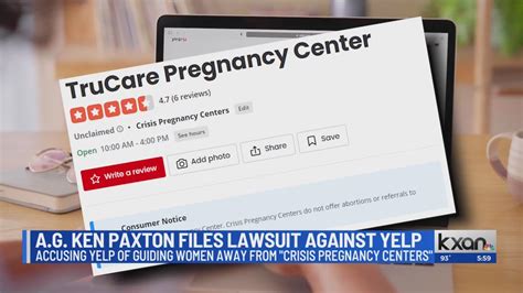 AG Paxton sues Yelp for crisis pregnancy center disclaimers