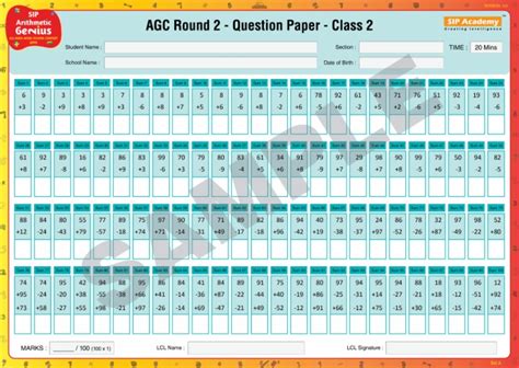 AGC Round 1 Question Paper Class 2