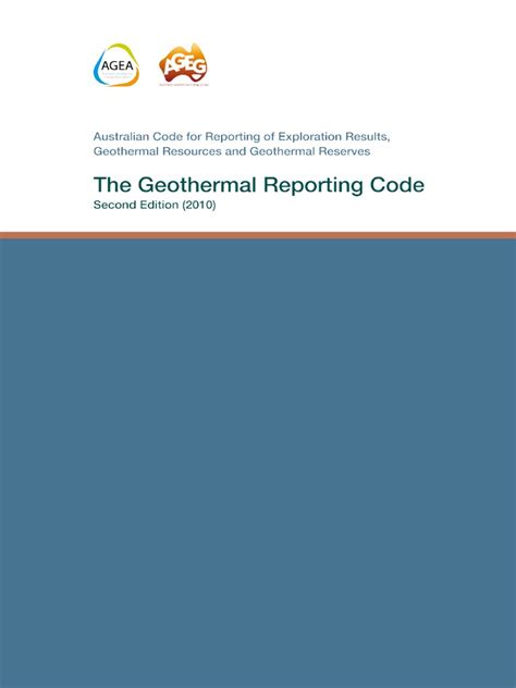 AGEG AGEA Geothermal Reporting Code