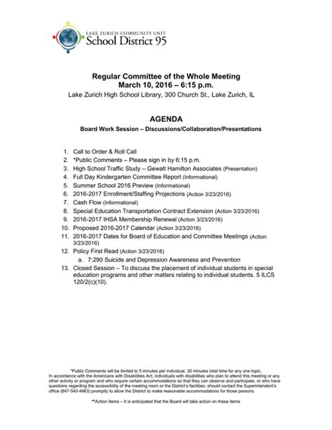 AGENDA COMMITTEE OF THE WHOLE Virtual Meeting …