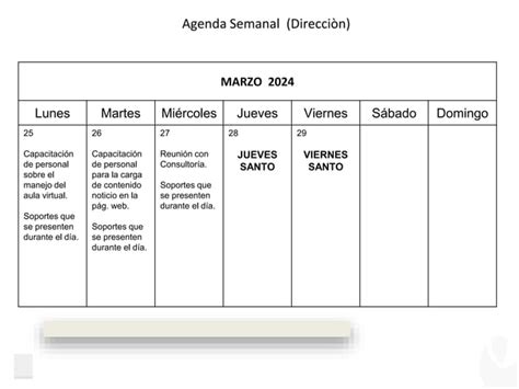 AGENDA SEMANAL pptx