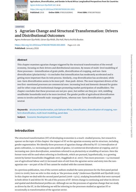 Agrarian Change and Structural Transformation: Drivers and ... - wintechmobiles.com