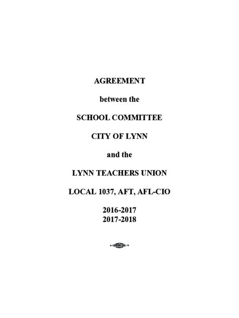 AGREEMENT between the LYNN SCHOOL COMMITTEE …