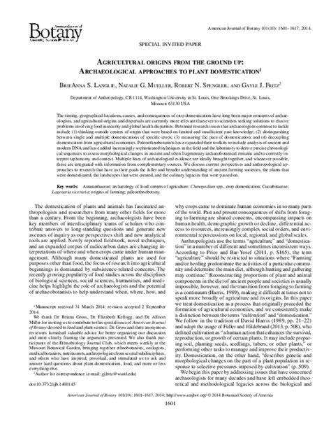 Agricultural origins from the ground up: Archaeological approaches to ... - wintechmobiles.com