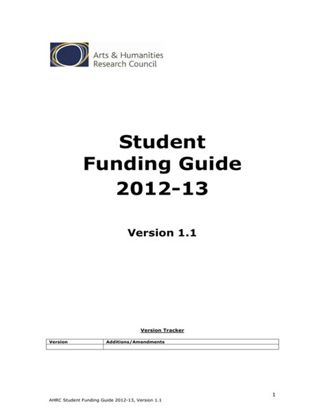 AHRC Student Funding Guide