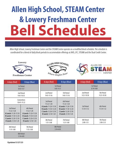 AHS Bell Schedule 2016 17 1st Week