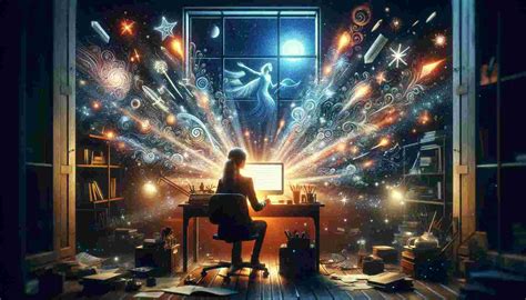 AI generating creative writing on a digital screen