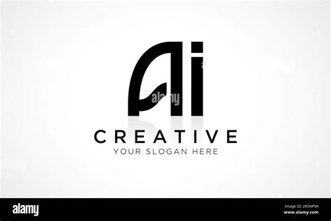 AI Letter Logo Design Vector Template. Alphabet Initial Letter AI Logo