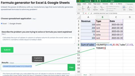 AI formula generator for Excel & Google Sheets Sheet+