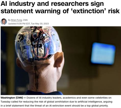 AI industry and researchers sign statement warning of ‘extinction’ risk
