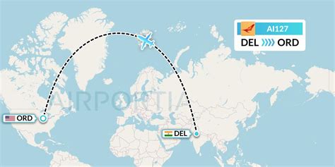 AI127 Flight Tracker-Delhi to Chicago (Air India AI 127)-PlaneMapper