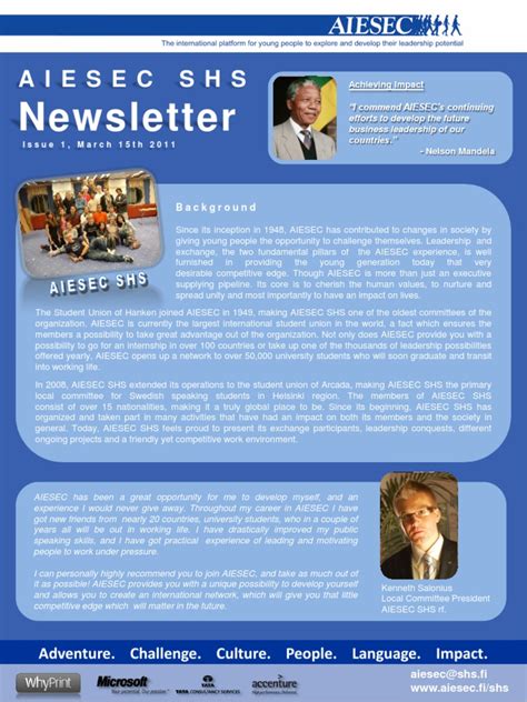 AIESEC SHS Newsletter Issue 1 2011