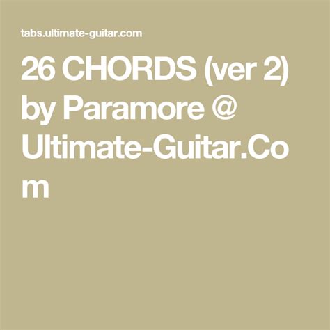 AINT IT FUN ACOUSTIC CHORDS (ver 2) by Paramore - Ultimate Guitar