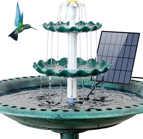 AISITIN 3.5W LED Solar Fountain Pump with Lights, for Bird Bath…