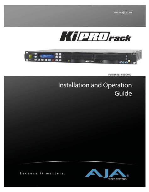 AJA KiPro Rack Manual v6 0