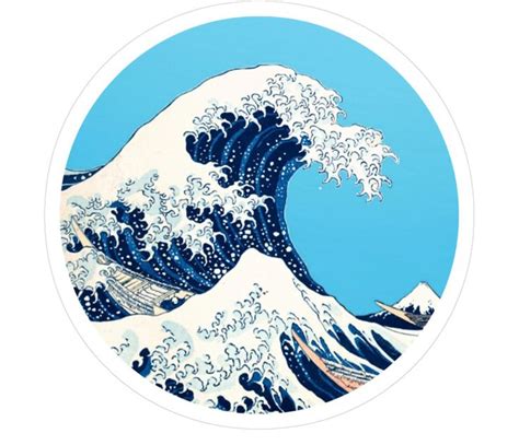 AK Wall Art Great Wave Off Kanagawa Circle Vinyl Sticker