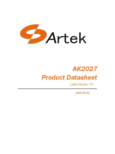 AK2027 Datasheet V1 0 090603