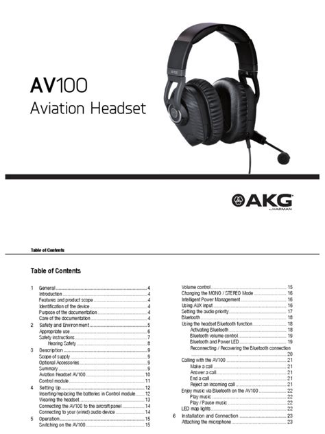 AKG Aviation Headset pdf
