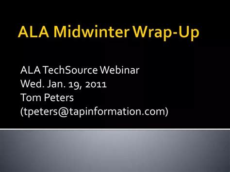 ALA Tech Source 2012 Midwinter Tech Wrapup Sue Polanka