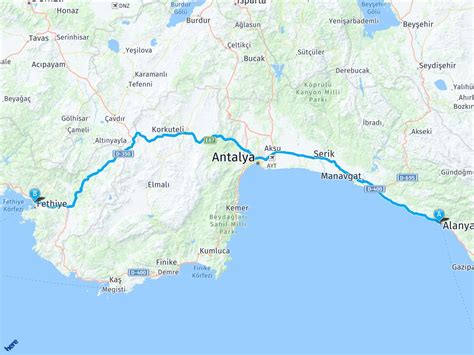 ALANYA, FETHİYE arası 326 km olan bu mesafeyi, yaklaşık olarak 4 saat, 15 dakika da gidebilirsiniz.