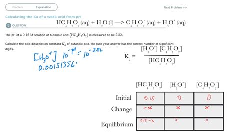 ALEKS: Calculating the Ka of a weak acid from pH - YouTube