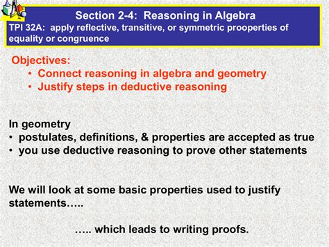 ALGEBRA 2-4 Reasoning in Algebra