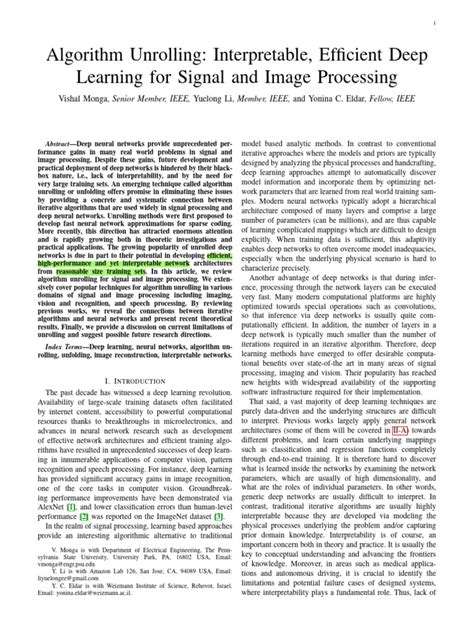 Algorithm Unrolling: Interpretable, Efﬁcient Deep Learning for Signal ... - coolestguyplanet.net