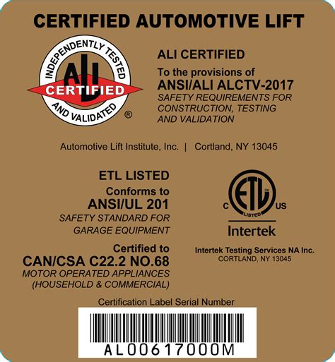 ALI Gold Label Certification & 4 Post Automotive Lifts LiftPro