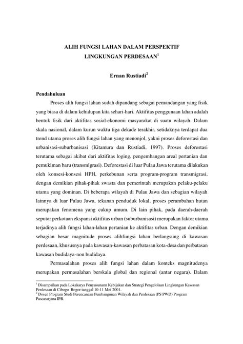 Alih Fungsi Lahan dalam Perspektif Lingkungan Perdesaan - IPB - wintechmobiles.com