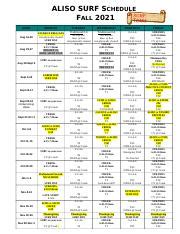 ALISO NIGUEL FALL Surf Schedule 2024.doc - Course Hero