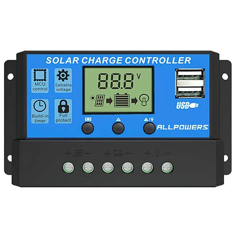 ALLPOWERS 20A Solar Charger Controller Solar Panel Battery Intelligent ...