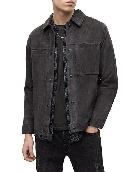 ALLSAINTS Emley Suede Regular Fit Shirt Jacket Bloomingdale