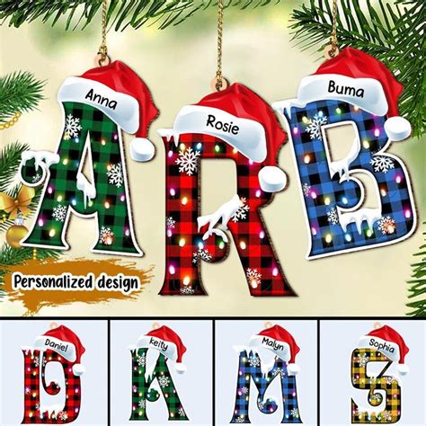 Alphabet Letter Christmas Ornaments - Etsy - muktibox.com