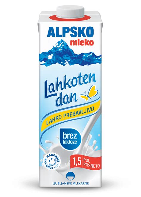 ALPSKO MLEKO 1,5% M.M. LAHKOTEN DAN BREZ LAKTOZE, …