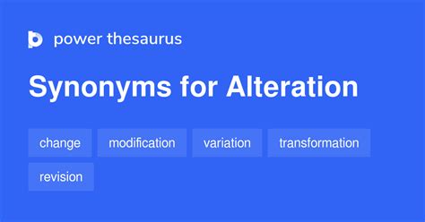 ALTERATION in Thesaurus: 1000+ Synonyms & Antonyms for …