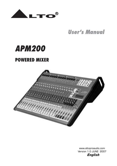 ALTO APM200 service manual